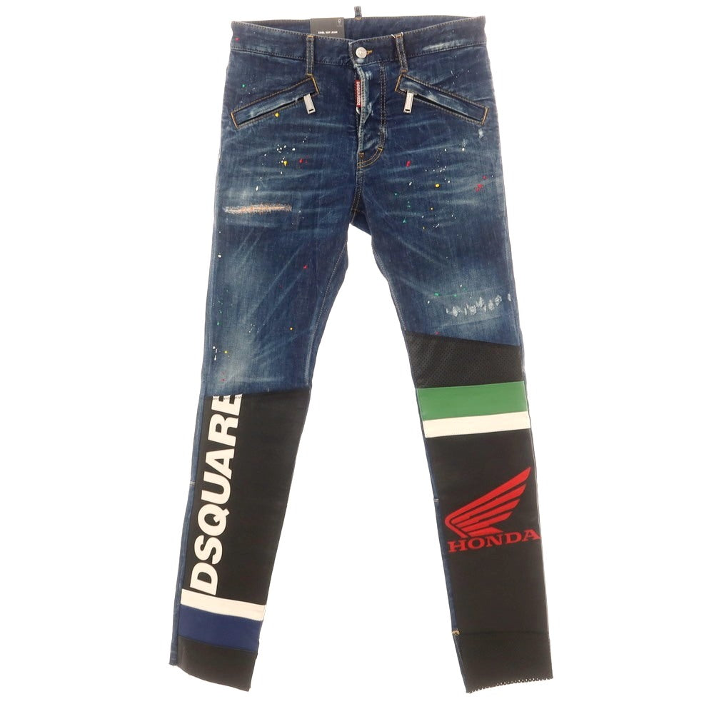 【新品アウトレット】ディースクエアード DSQUARED2 ストレッチ コットンポリエステル ジーンズ デニムパンツ ネイビーxブラック【 44 】【 状態ランクN- 】【 メンズ 】