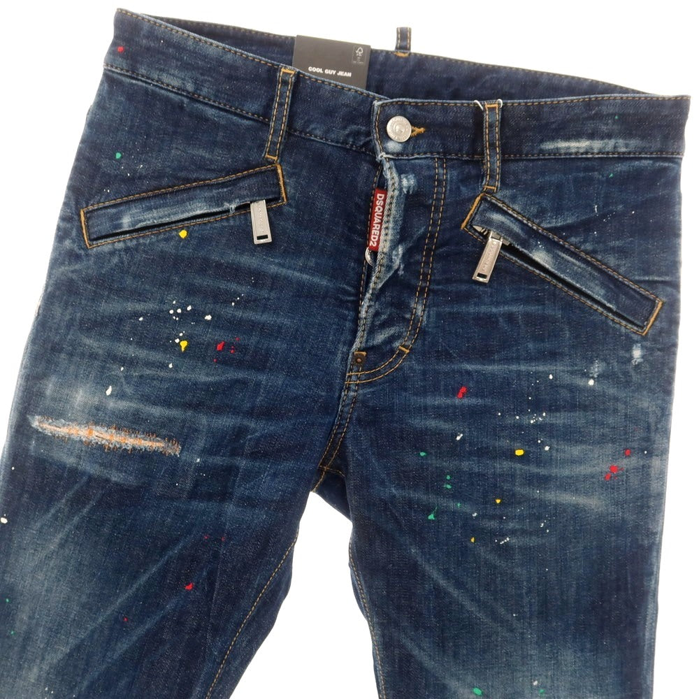 【新品アウトレット】ディースクエアード DSQUARED2 ストレッチ コットンポリエステル ジーンズ デニムパンツ ネイビーxブラック【サイズ44】【 状態ランクN- 】【 メンズ 】[EPD]