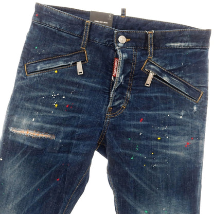 [New Outlet] DSQUARED2 Stretch Cotton Polyester Jeans Denim Pants Navy x Black [44] [Condition Rank N-] [Men&