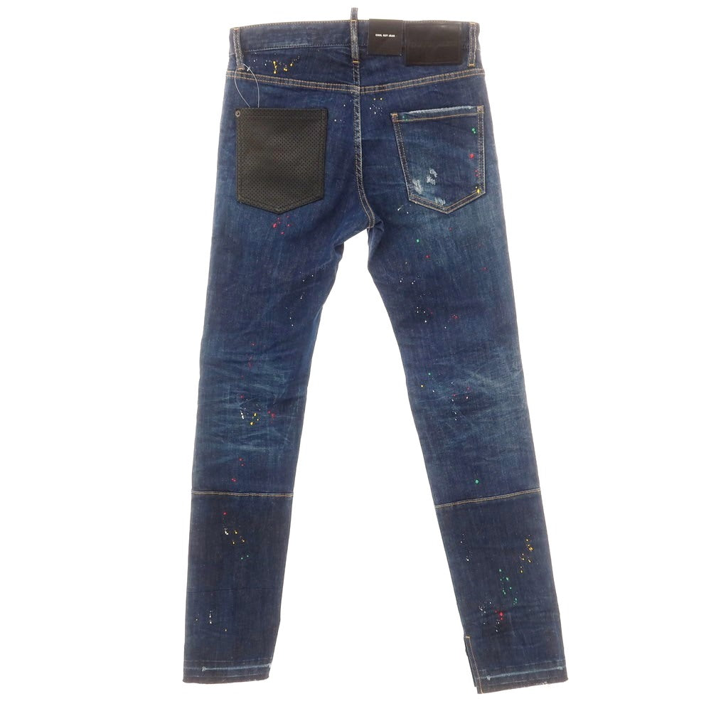 【新品アウトレット】ディースクエアード DSQUARED2 ストレッチ コットンポリエステル ジーンズ デニムパンツ ネイビーxブラック【サイズ44】【 状態ランクN- 】【 メンズ 】[EPD]