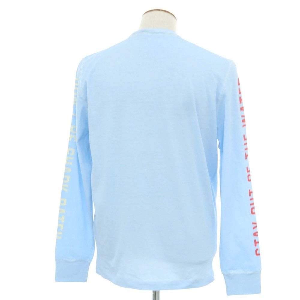【新品アウトレット】ディースクエアード DSQUARED2 コットン クルーネック 長袖Ｔシャツ ライトブルー【サイズM】【 状態ランクN- 】【 メンズ 】[EPD]