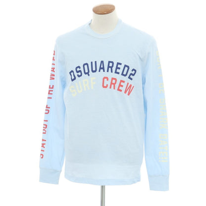 【新品アウトレット】ディースクエアード DSQUARED2 コットン クルーネック 長袖Ｔシャツ ライトブルー【 M 】【 状態ランクN- 】【 メンズ 】