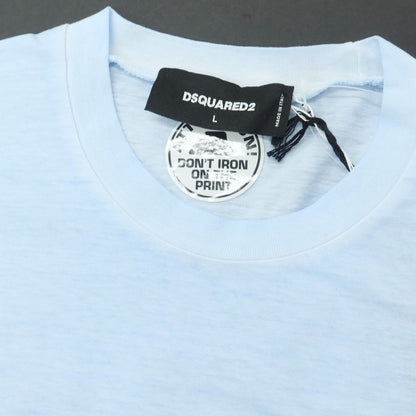 [New Outlet] DSQUARED2 Cotton Crew Neck Long Sleeve T-Shirt Light Blue [L] [Condition Rank N-] [Men&