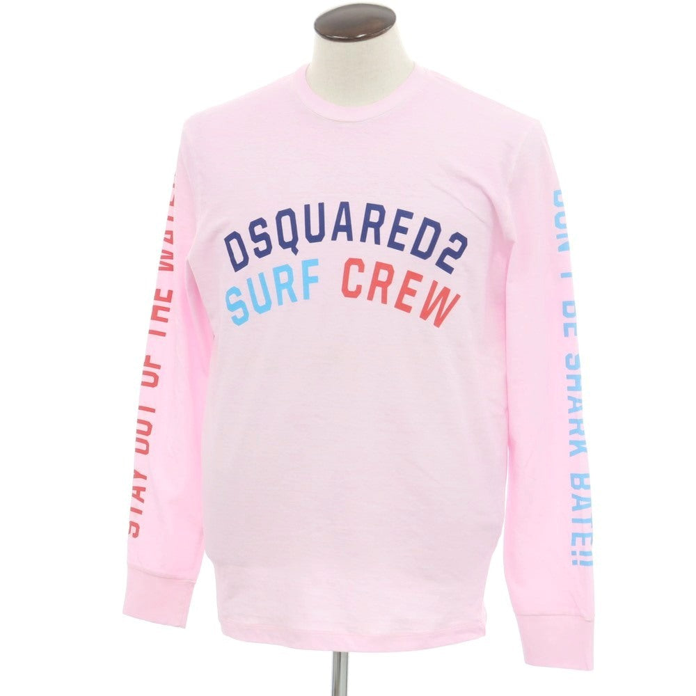 【新品アウトレット】ディースクエアード DSQUARED2 コットン クルーネック 長袖Ｔシャツ ライトピンク【サイズL】【 状態ランクN- 】【 メンズ 】[EPD]