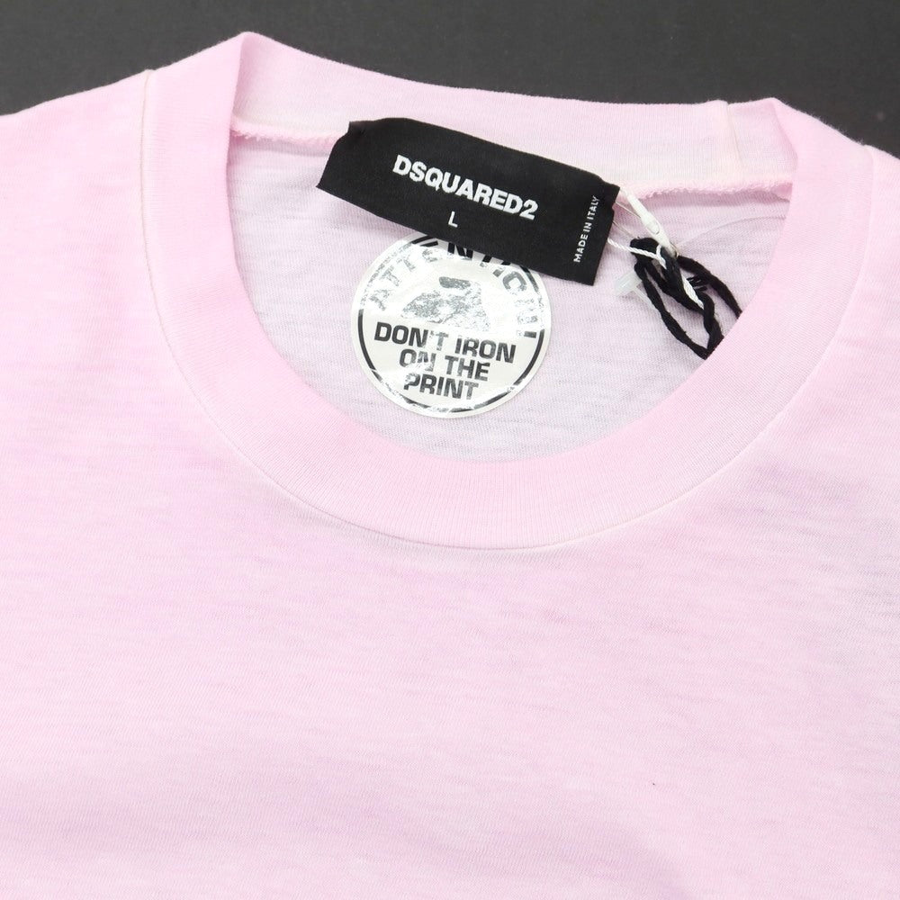 【新品アウトレット】ディースクエアード DSQUARED2 コットン クルーネック 長袖Ｔシャツ ライトピンク【サイズL】【 状態ランクN- 】【 メンズ 】[EPD]