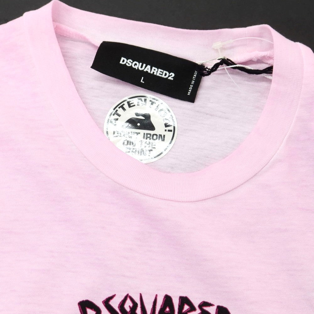 【新品アウトレット】ディースクエアード DSQUARED2 コットン クルーネック 長袖Ｔシャツ ライトピンク【サイズL】【 状態ランクN- 】【 メンズ 】[EPD]