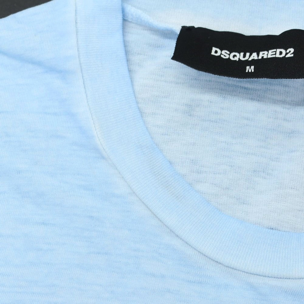 【新品アウトレット】ディースクエアード DSQUARED2 コットン クルーネック 長袖Ｔシャツ ライトブルー【サイズM】【 状態ランクN- 】【 メンズ 】[EPD]