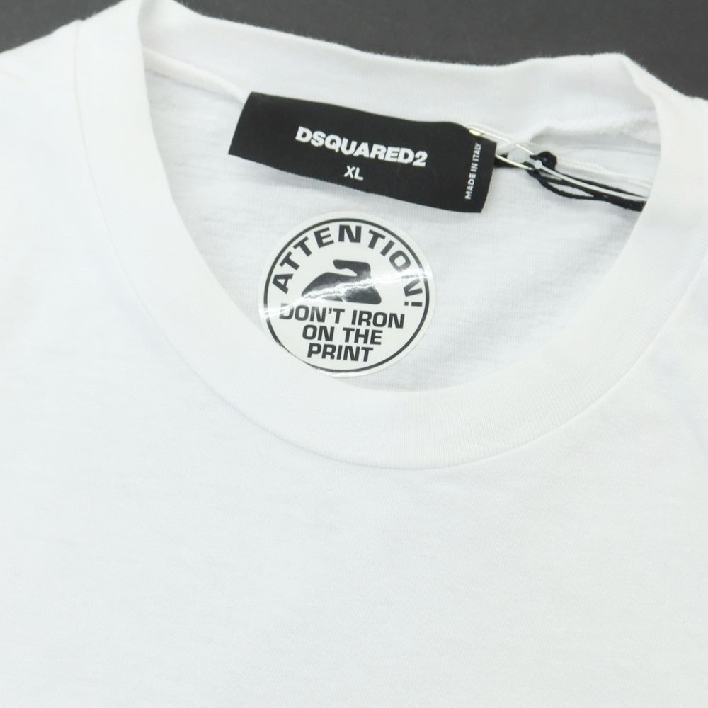 【新品アウトレット】ディースクエアード DSQUARED2 コットン クルーネック 長袖Ｔシャツ ホワイト【 XL 】【 状態ランクN- 】【 メンズ 】 [BPD]