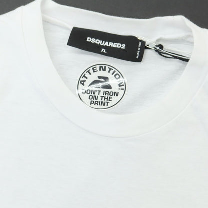 【新品アウトレット】ディースクエアード DSQUARED2 コットン クルーネック 長袖Ｔシャツ ホワイト【 XL 】【 状態ランクN- 】【 メンズ 】 [BPD]