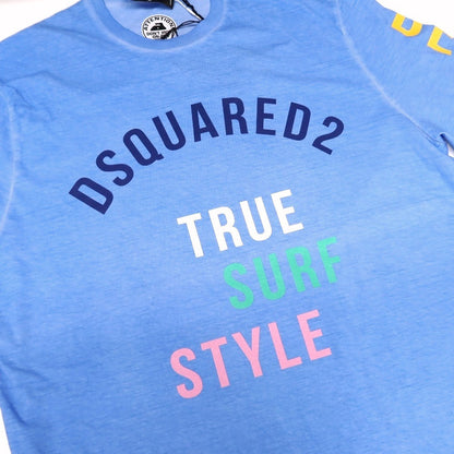 [New] DSQUARED2 Cotton Crew Neck Long Sleeve T-Shirt Blue [XL] [Condition Rank N] [Men&
