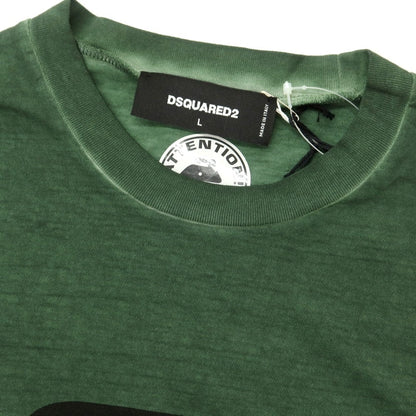 【新品】ディースクエアード DSQUARED2 コットン クルーネック 長袖Ｔシャツ ダークグリーン【 L 】【 状態ランクN 】【 メンズ 】
