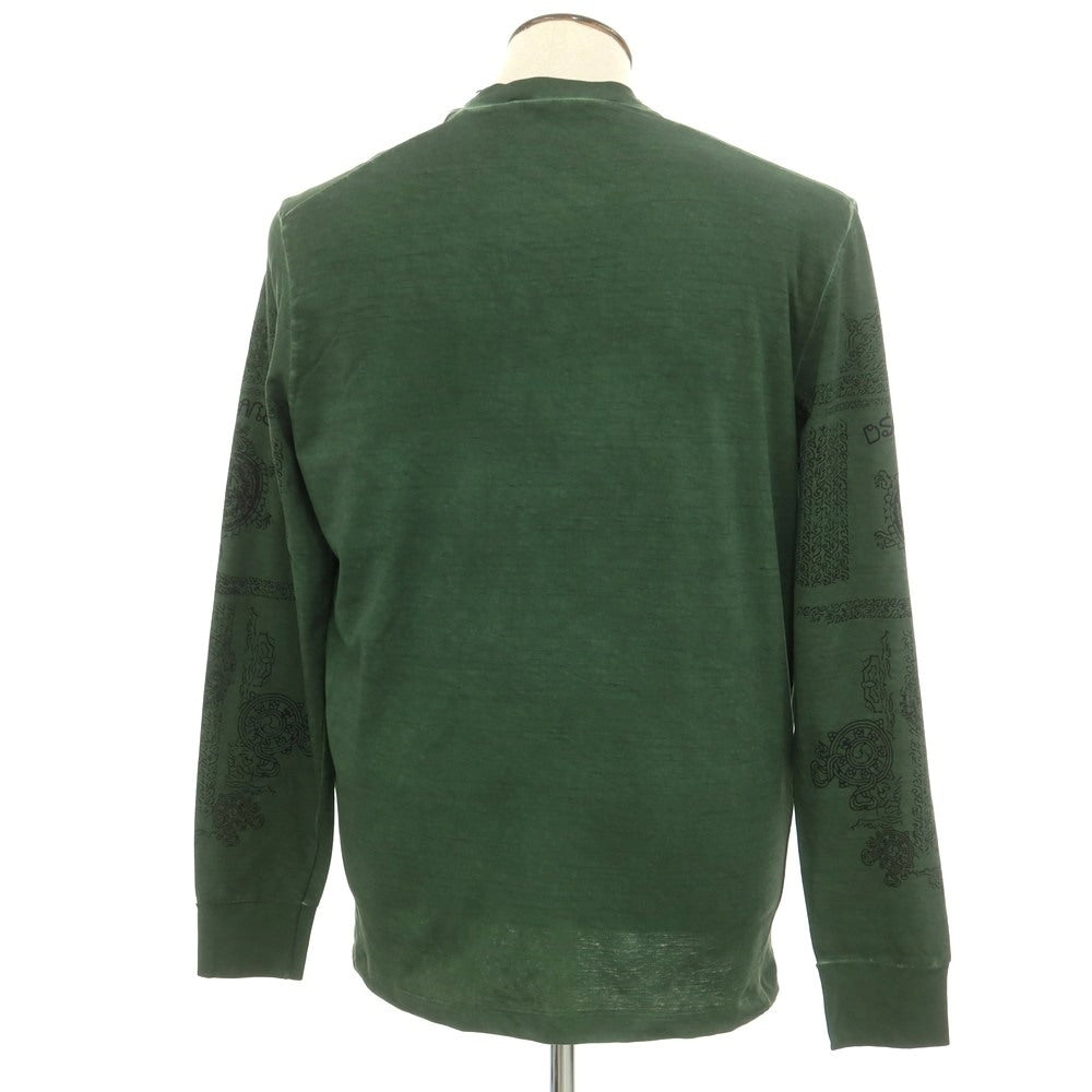【新品】ディースクエアード DSQUARED2 コットン クルーネック 長袖Ｔシャツ ダークグリーン【 XL 】【 状態ランクN 】【 メンズ 】