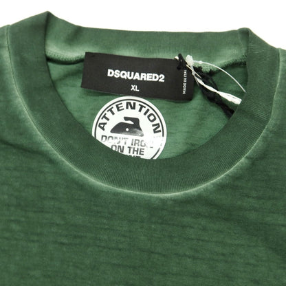 【新品】ディースクエアード DSQUARED2 コットン クルーネック 長袖Ｔシャツ ダークグリーン【 XL 】【 状態ランクN 】【 メンズ 】