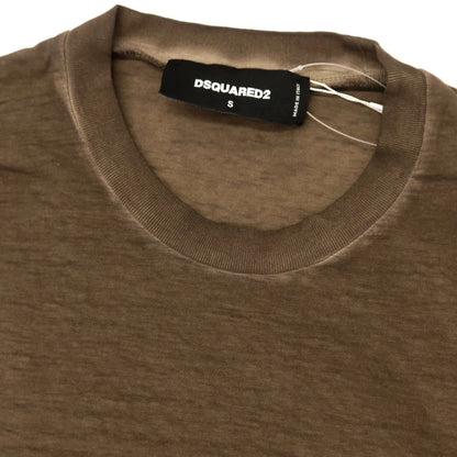 【新品】ディースクエアード DSQUARED2 コットン クルーネック 長袖Ｔシャツ ブラウン【 S 】【 状態ランクN 】【 メンズ 】