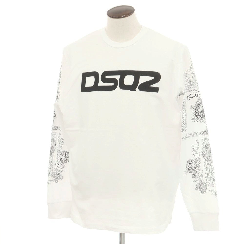 【新品アウトレット】ディースクエアード DSQUARED2 コットン クルーネック 長袖Ｔシャツ ホワイト【 XXL 】【 状態ランクN- 】【 メンズ 】