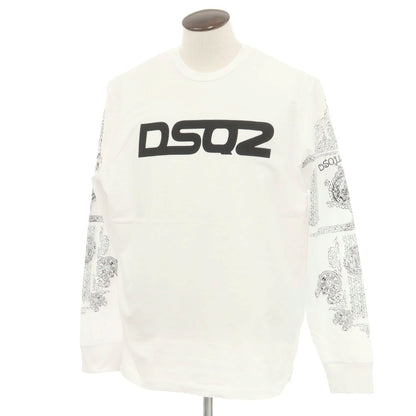 【新品アウトレット】ディースクエアード DSQUARED2 コットン クルーネック 長袖Ｔシャツ ホワイト【 XXL 】【 状態ランクN- 】【 メンズ 】