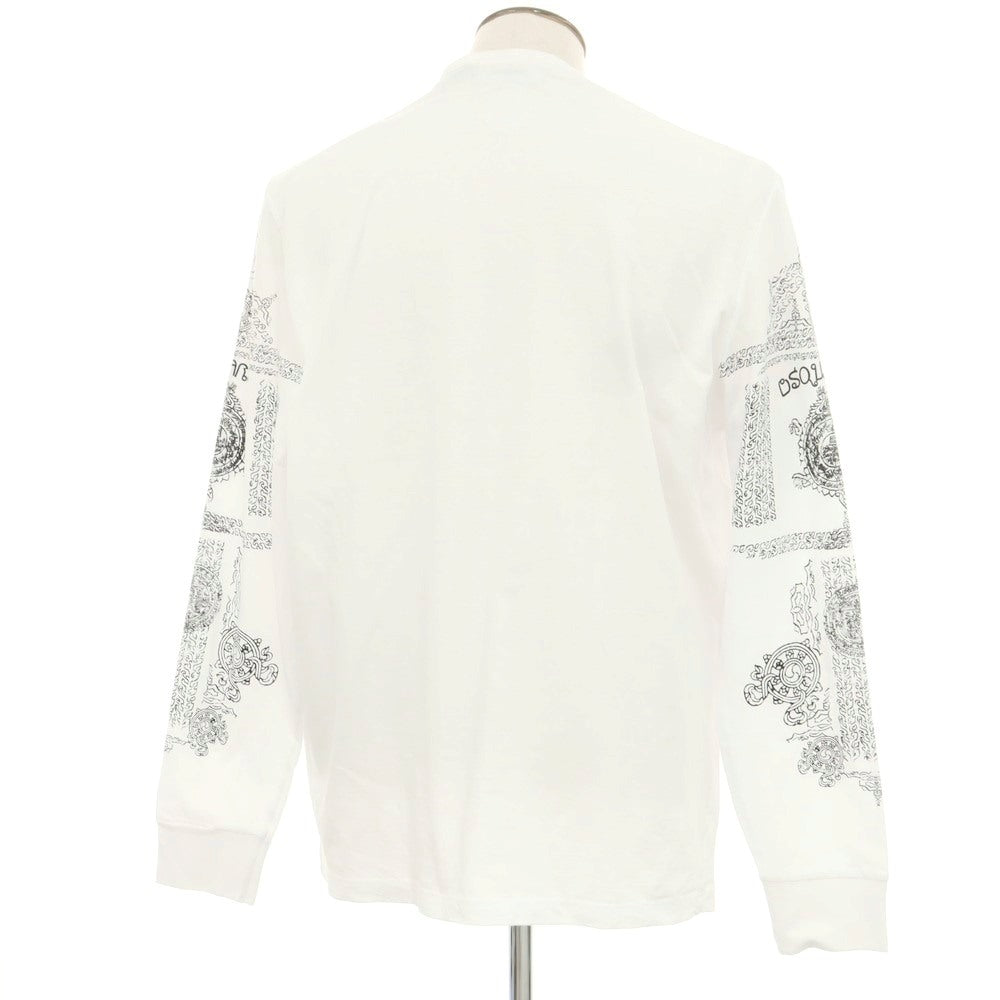 【新品アウトレット】ディースクエアード DSQUARED2 コットン クルーネック 長袖Ｔシャツ ホワイト【 XXL 】【 状態ランクN- 】【 メンズ 】