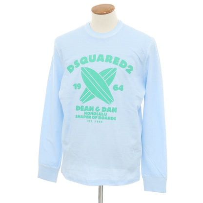 【新品】ディースクエアード DSQUARED2 コットン クルーネック 長袖Ｔシャツ ライトブルー【 M 】【 状態ランクN 】【 メンズ 】
