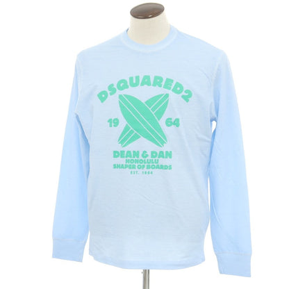 【新品】ディースクエアード DSQUARED2 コットン クルーネック 長袖Ｔシャツ ライトブルー【 L 】【 状態ランクN 】【 メンズ 】