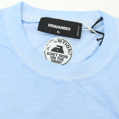 [New] DSQUARED2 Cotton Crew Neck Long Sleeve T-Shirt Light Blue [XL] [Condition Rank N] [Men&