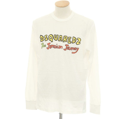 【新品】ディースクエアード DSQUARED2 コットン スラブ クルーネック 長袖Ｔシャツ ホワイト【 S 】【 状態ランクN 】【 メンズ 】