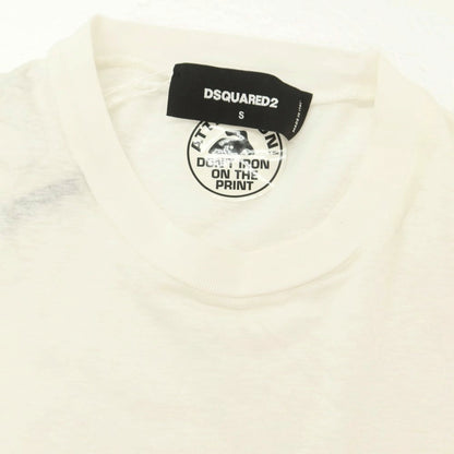 【新品】ディースクエアード DSQUARED2 コットン スラブ クルーネック 長袖Ｔシャツ ホワイト【 S 】【 状態ランクN 】【 メンズ 】