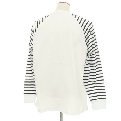 [New] DSQUARED2 Cotton Crew Neck Long Sleeve T-Shirt White x Navy [M] [Condition Rank N] [Men&