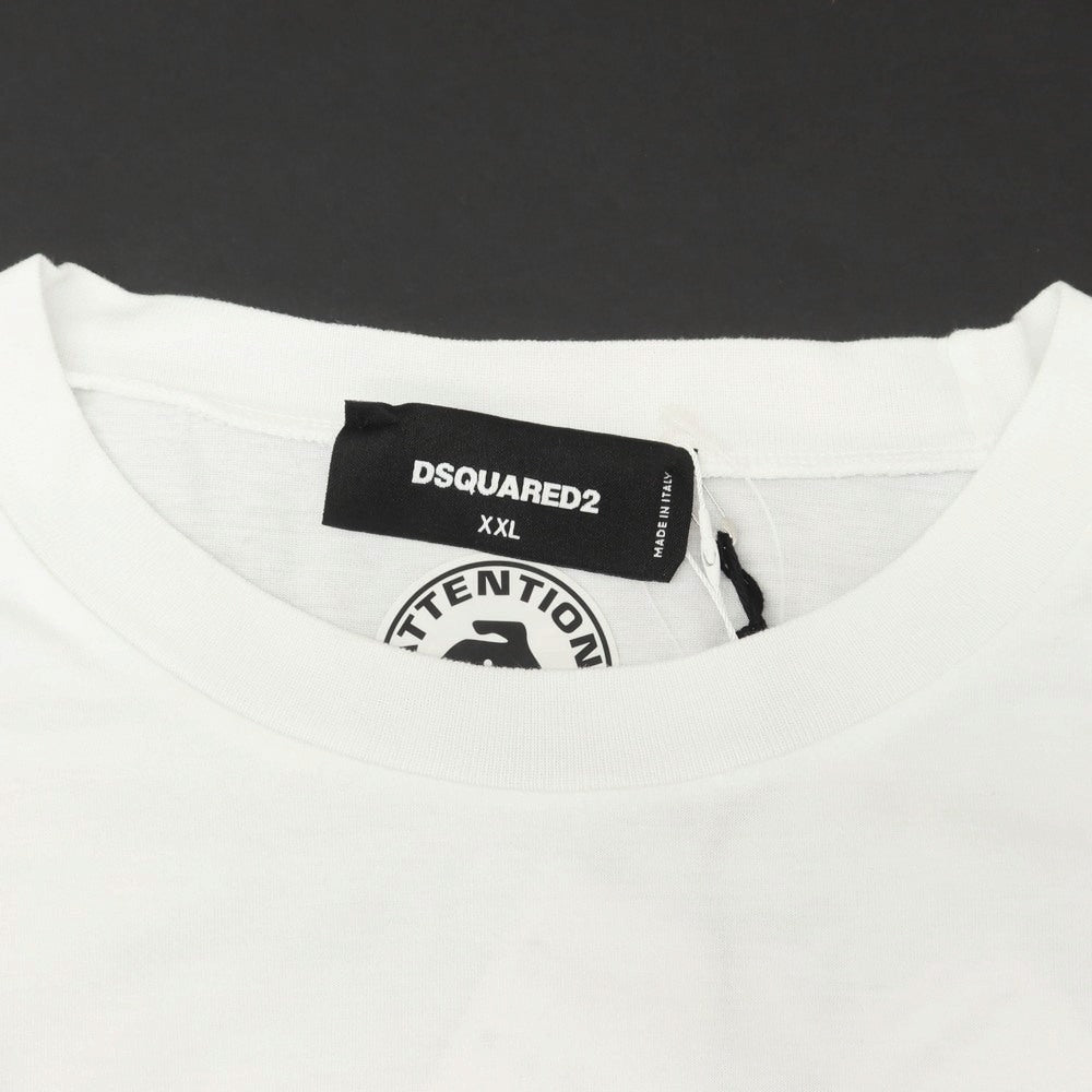 【新品】ディースクエアード DSQUARED2 コットン クルーネック 半袖Ｔシャツ ホワイト【 XXL 】【 状態ランクN 】【 メンズ 】