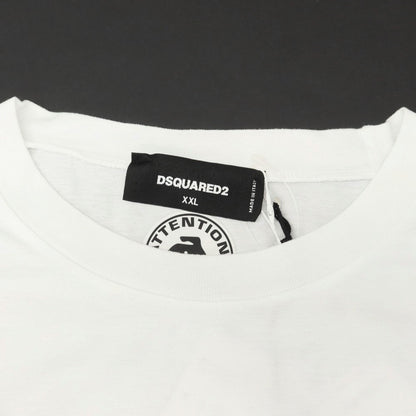【新品】ディースクエアード DSQUARED2 コットン クルーネック 半袖Ｔシャツ ホワイト【 XXL 】【 状態ランクN 】【 メンズ 】