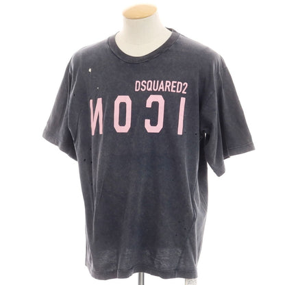 【新品】ディースクエアード DSQUARED2 ダメージ加工 コットン クルーネック 半袖Ｔシャツ ブラック【 S 】【 状態ランクN 】【 メンズ 】