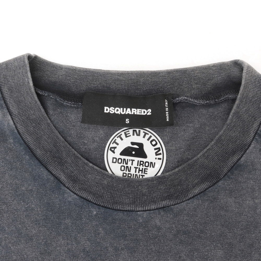 【新品】ディースクエアード DSQUARED2 ダメージ加工 コットン クルーネック 半袖Ｔシャツ ブラック【 S 】【 状態ランクN 】【 メンズ 】