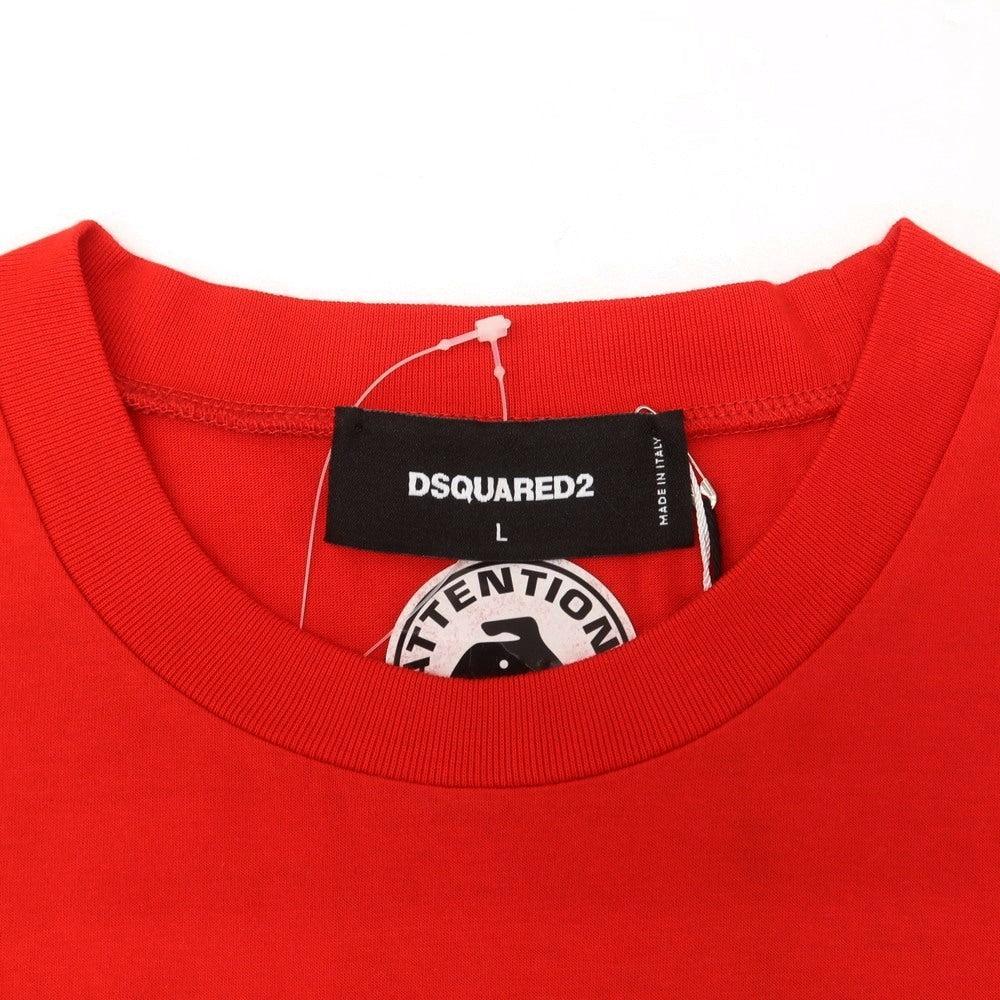 [New] DSQUARED2 Cotton Crew Neck Short Sleeve T-Shirt Red [L] [Condition Rank N] [Men&