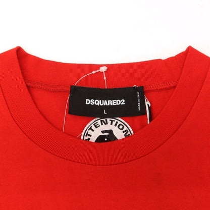 [New] DSQUARED2 Cotton Crew Neck Short Sleeve T-Shirt Red [L] [Condition Rank N] [Men&