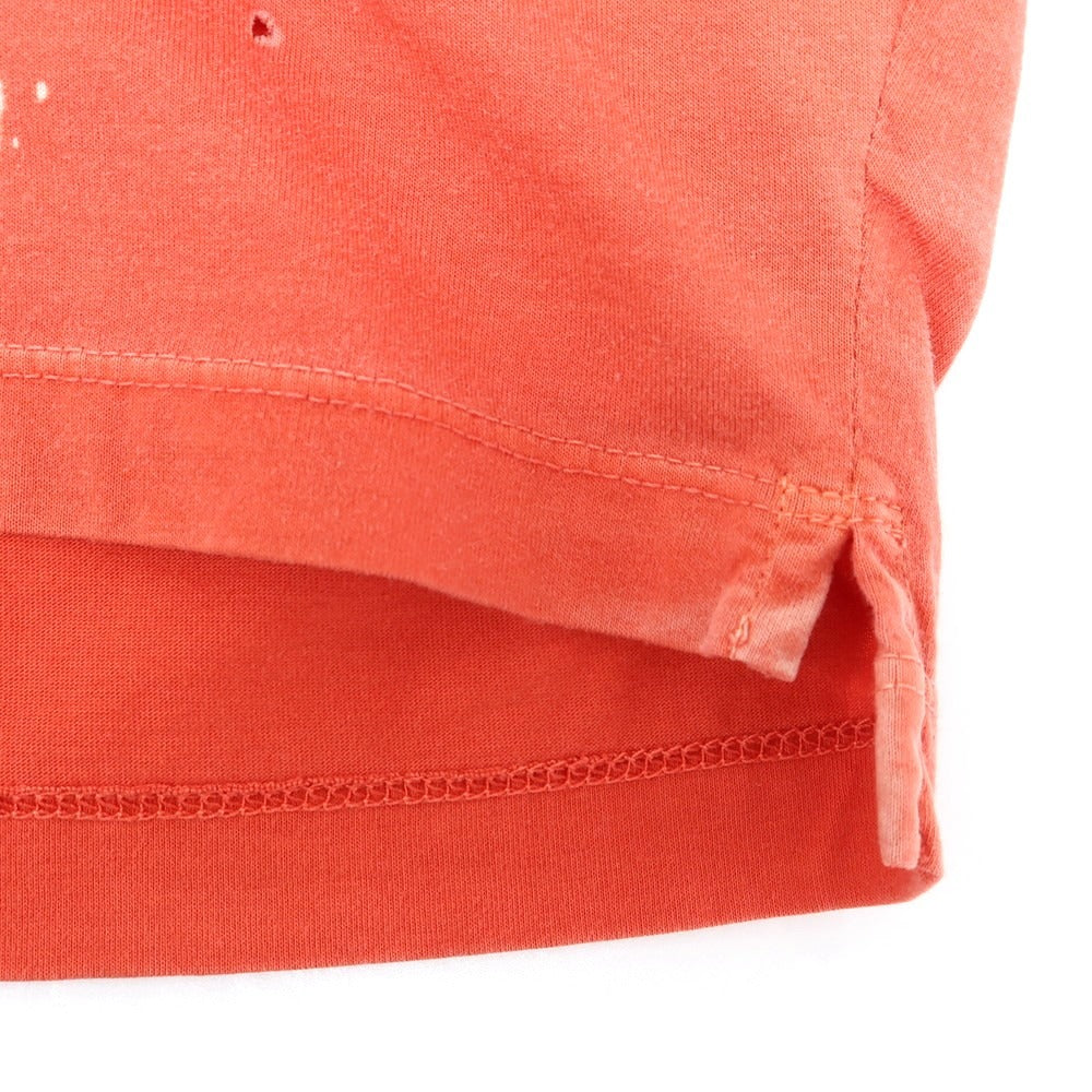 [New] DSQUARED2 Distressed Cotton Crew Neck Short Sleeve T-Shirt Red x White [XS] [Condition Rank N] [Men&