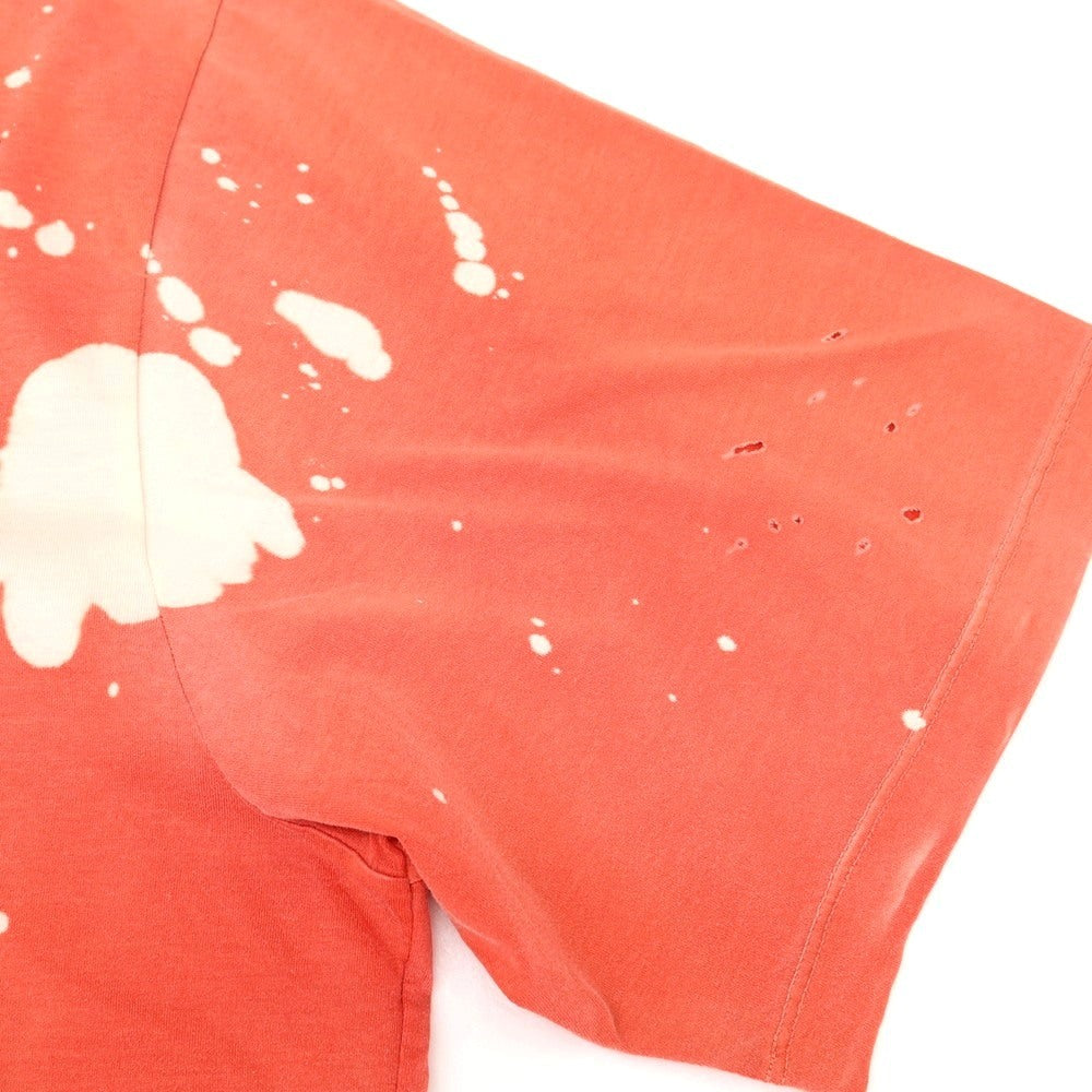 [New] DSQUARED2 Distressed Cotton Crew Neck Short Sleeve T-Shirt Red x White [XS] [Condition Rank N] [Men&