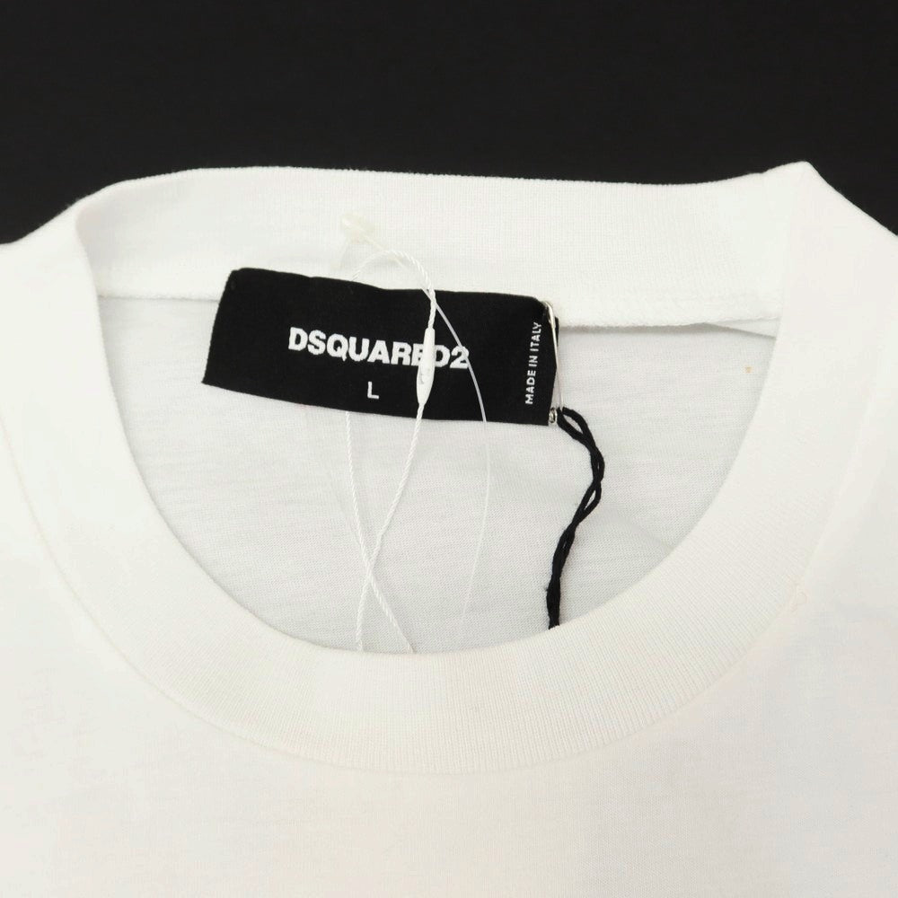 【新品アウトレット】ディースクエアード DSQUARED2 × HONDA コットン クルーネック 半袖Ｔシャツ ホワイト【 L 】【 状態ランクN- 】【 メンズ 】