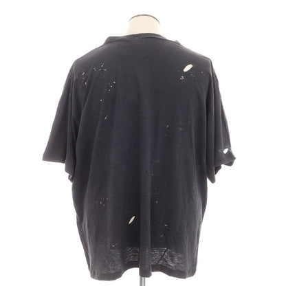 [New] DSQUARED2 Distressed Cotton Rayon Crew Neck Short Sleeve T-Shirt Black [XXL] [Condition Rank N] [Men&
