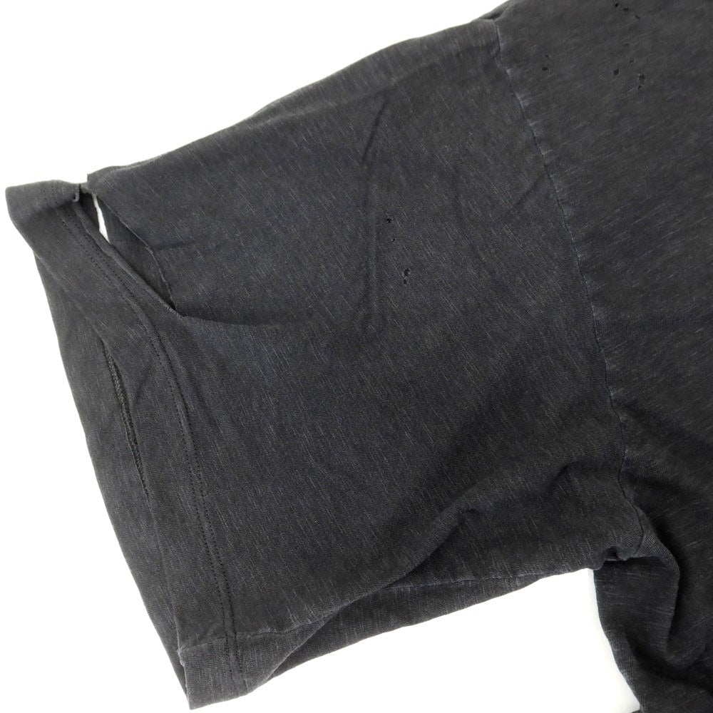 [New] DSQUARED2 Distressed Cotton Rayon Crew Neck Short Sleeve T-Shirt Black [XXL] [Condition Rank N] [Men&