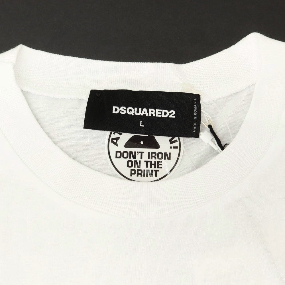 【新品】ディースクエアード DSQUARED2 コットン クルーネック 半袖Ｔシャツ ホワイト【 L 】【 状態ランクN 】【 メンズ 】