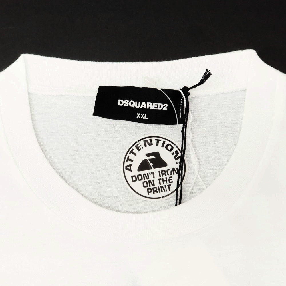 [New] DSQUARED2 Cotton Crew Neck Short Sleeve T-Shirt White [XXL] [Condition Rank N] [Men&