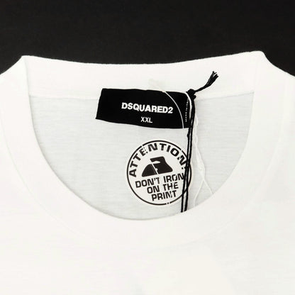 [New] DSQUARED2 Cotton Crew Neck Short Sleeve T-Shirt White [XXL] [Condition Rank N] [Men&