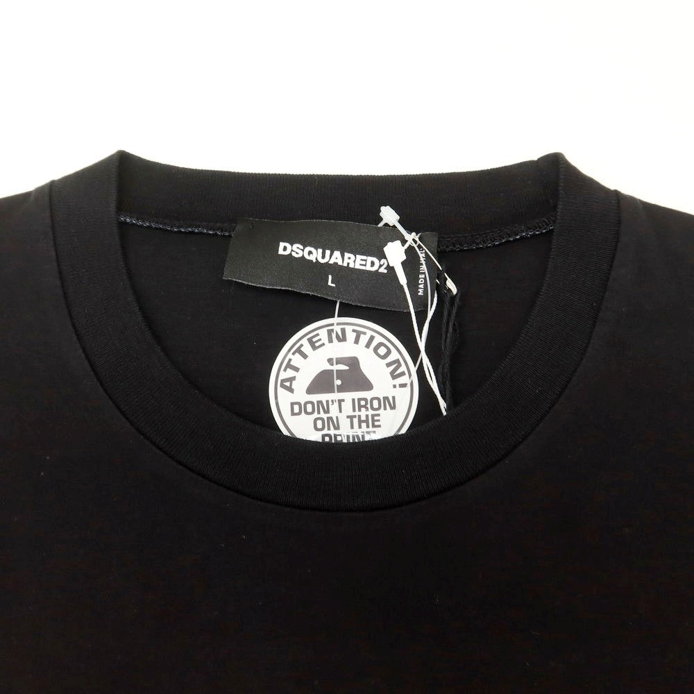 【新品】ディースクエアード DSQUARED2 コットン クルーネック 半袖Ｔシャツ ブラック【 L 】【 状態ランクN 】【 メンズ 】
