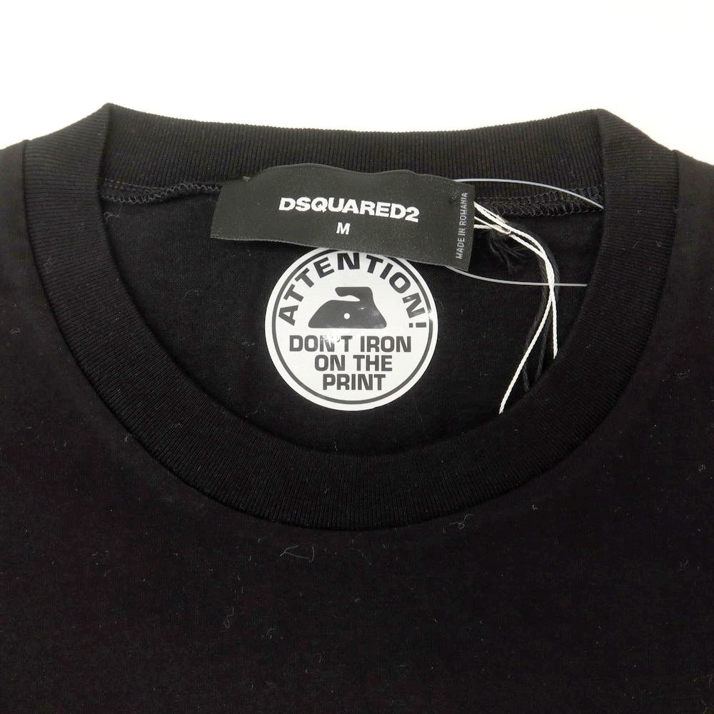 【新品】ディースクエアード DSQUARED2 コットン クルーネック 半袖Ｔシャツ ブラック【 M 】【 状態ランクN 】【 メンズ 】
