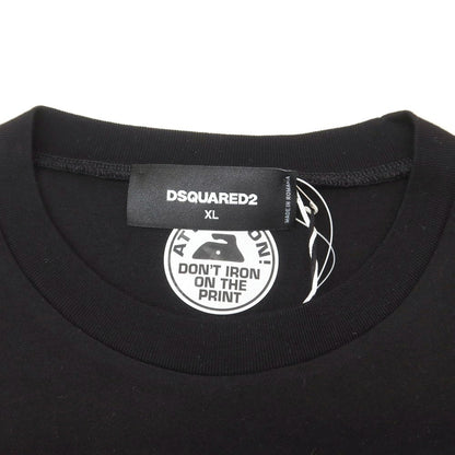 [New Outlet] DSQUARED2 Cotton Crew Neck Short Sleeve T-Shirt Black [XL] [Condition Rank N-] [Men&