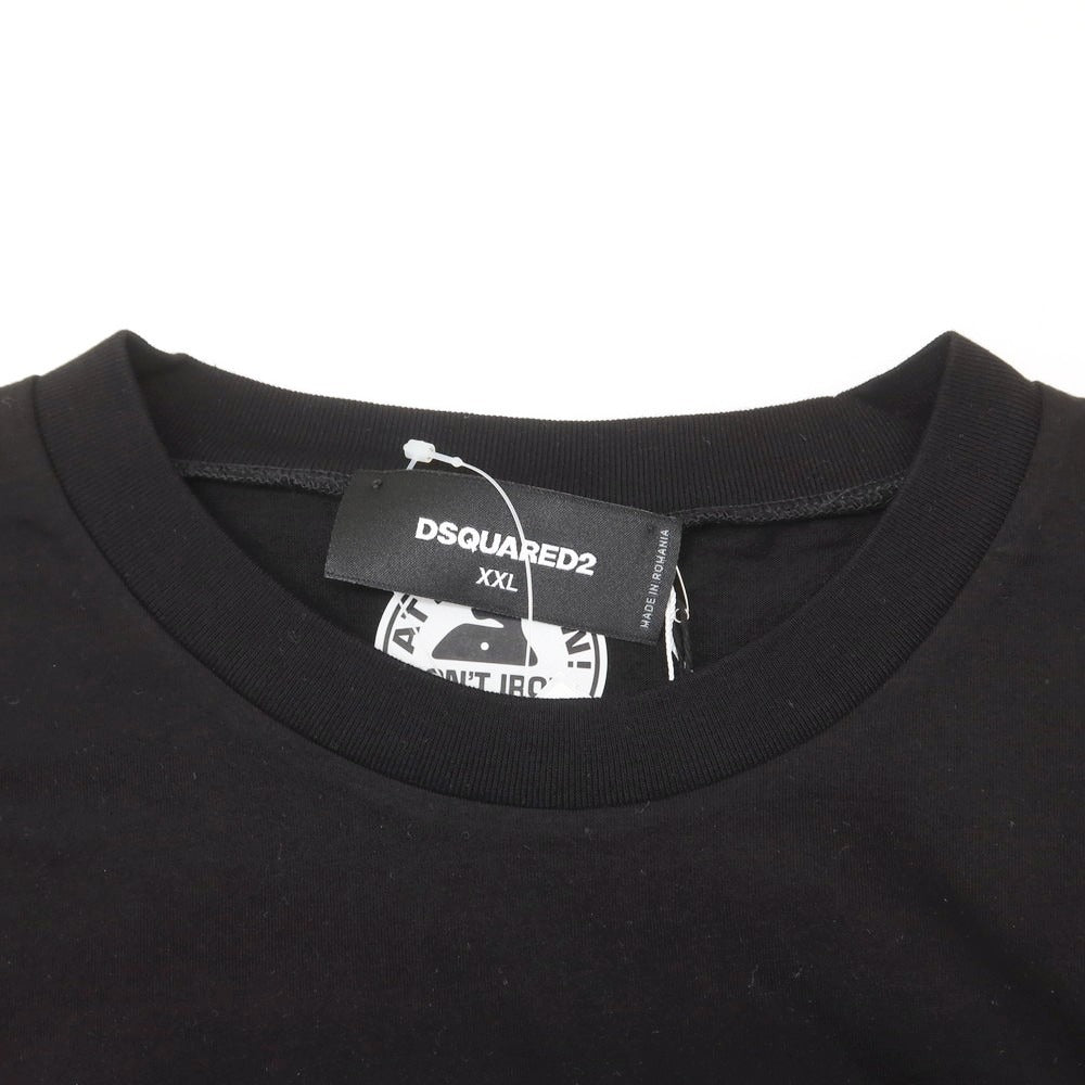 【新品アウトレット】ディースクエアード DSQUARED2 コットン クルーネック 半袖Ｔシャツ ブラック【 XXL 】【 状態ランクN- 】【 メンズ 】