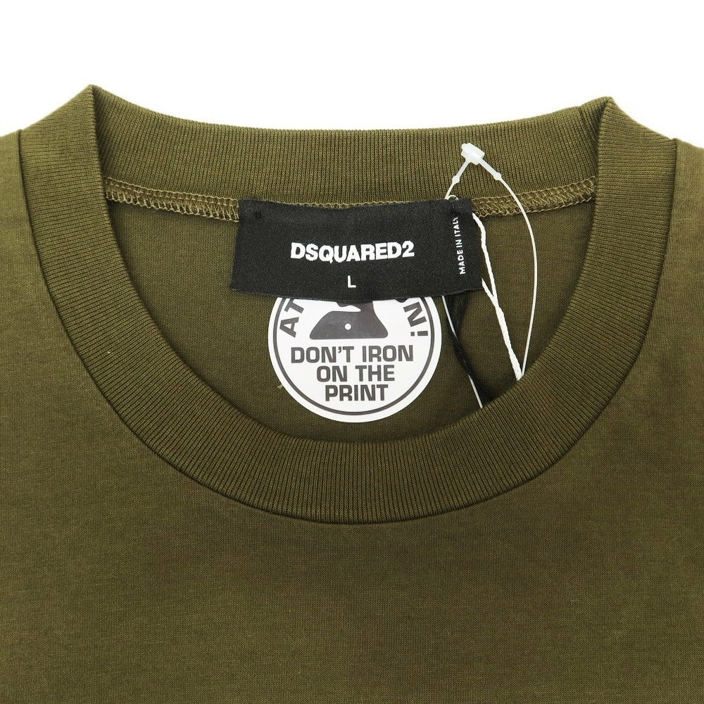 [New] DSQUARED2 Cotton Crew Neck Short Sleeve T-Shirt Olive [L] [Condition Rank N] [Men&