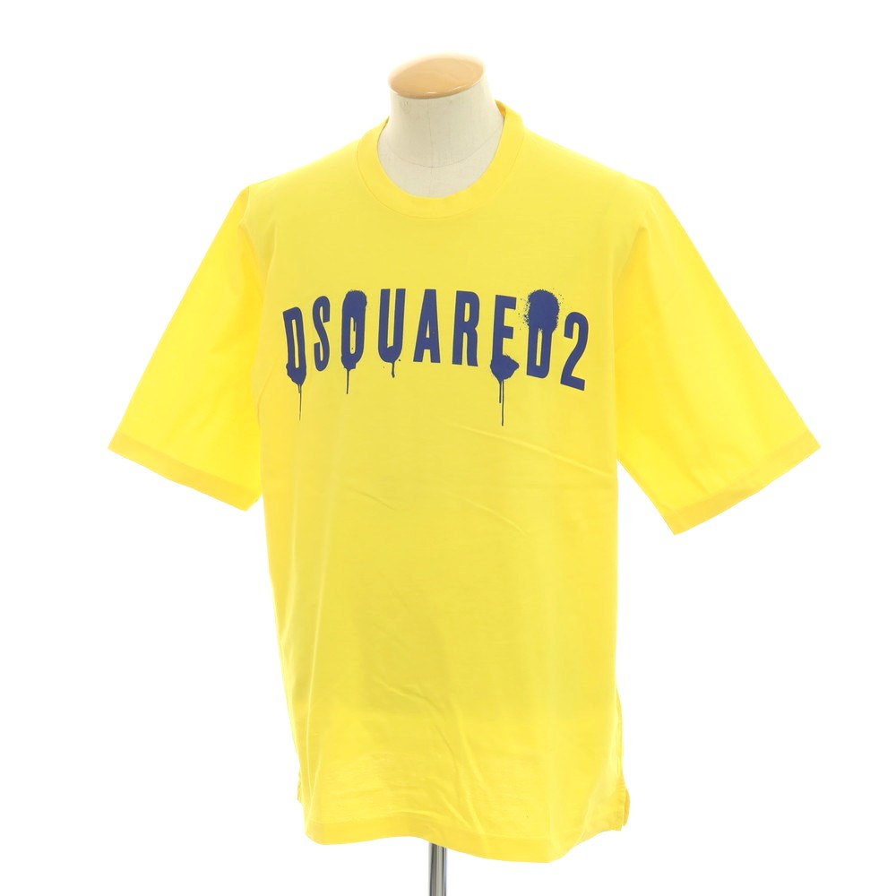 【新品】ディースクエアード DSQUARED2 コットン クルーネック 半袖Ｔシャツ イエロー【 サイズS 】【 状態ランクN 】【 メンズ 】 [EPD]