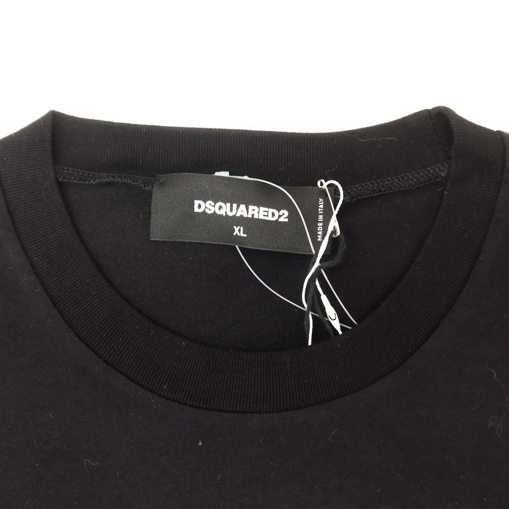 [New] DSQUARED2 Cotton Crew Neck Short Sleeve T-Shirt Black [XL] [Condition Rank N] [Men&