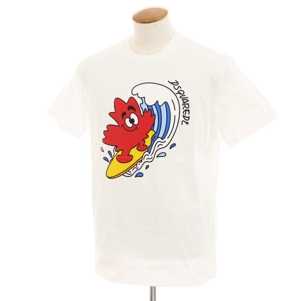 【新品】ディースクエアード DSQUARED2 コットン クルーネック 半袖Ｔシャツ ホワイト【 L 】【 状態ランクN 】【 メンズ 】
