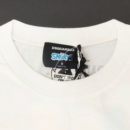 【新品】ディースクエアード DSQUARED2 × THE SMURFS コットン クルーネック 半袖Ｔシャツ ホワイト【 S 】【 状態ランクN 】【 メンズ 】